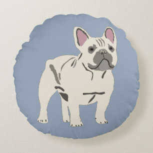 Cute dog, French bulldog Round Pillow