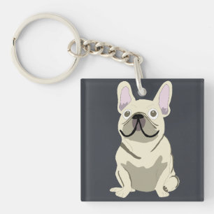 Cute dog, frenchie keychain
