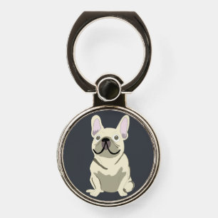 Cute dog, frenchie phone ring stand