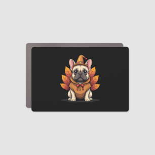Cute Dog Frenchie Thanksgiving Kids Teen Girl Boy Car Magnet