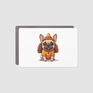Cute Dog Frenchie Thanksgiving Kids Teen Girl Boy Car Magnet