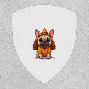 Cute Dog Frenchie Thanksgiving Kids Teen Girl Boy  Patch