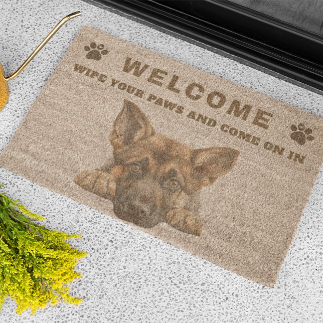 Cute Dog Fun Text Fiber Doormat (Creator Uploaded)
