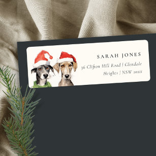 Cute Dog Furry and Bright Christmas Address Label