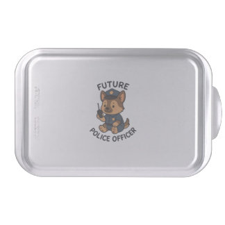 Cute Dog Future Police Officer Theme Cake Pan