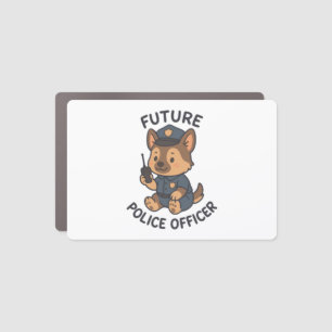 Cute Dog Future Police Officer Theme Car Magnet