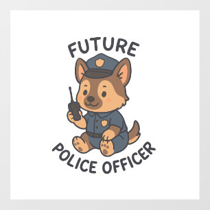 Cute Dog Future Police Officer Theme Floor Decals