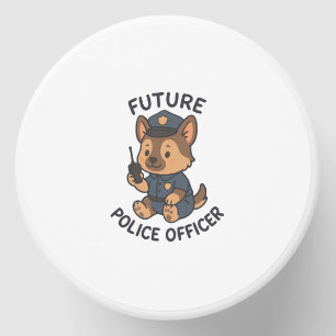 Cute Dog Future Police Officer Theme Mini Candle Favors