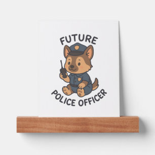 Cute Dog Future Police Officer Theme Picture Ledge