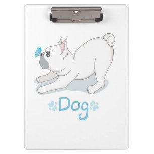 Cute Dog Gift Funny Dog With Butterfly Clipboard