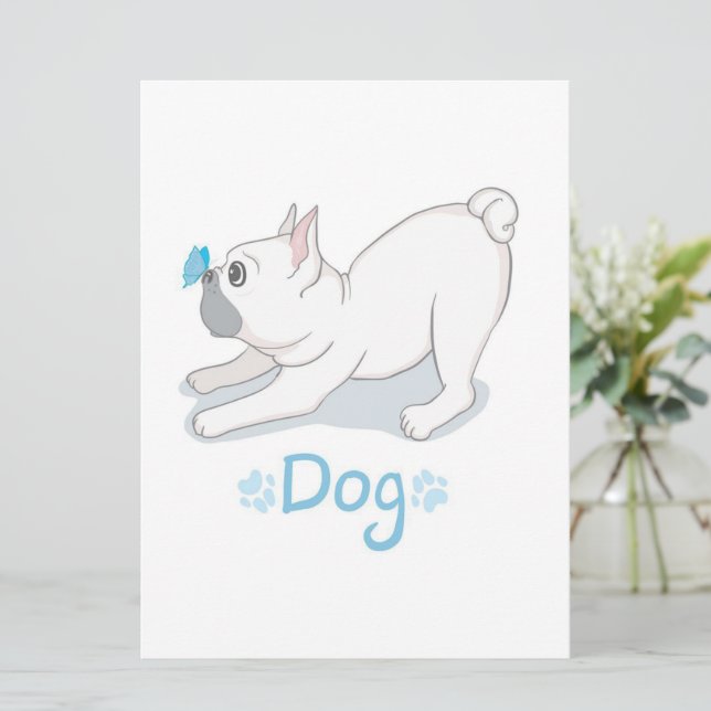 Cute Dog Gift | Funny Dog With Butterfly Menu (Standing Front)