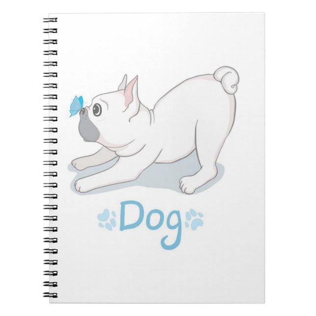 Cute Dog Gift | Funny Dog With Butterfly Notebook (Front)