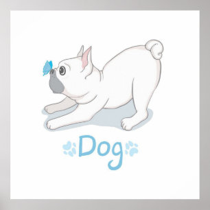 Cute Dog Gift Funny Dog With Butterfly Poster