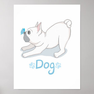 Cute Dog Gift Funny Dog With Butterfly Poster