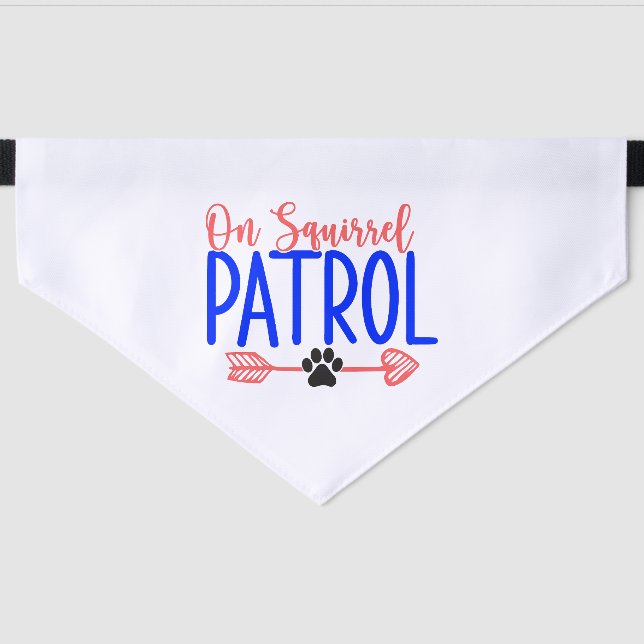 Cute Dog Gift - On Squirrel Patrol Pet Bandana Collar (Front)