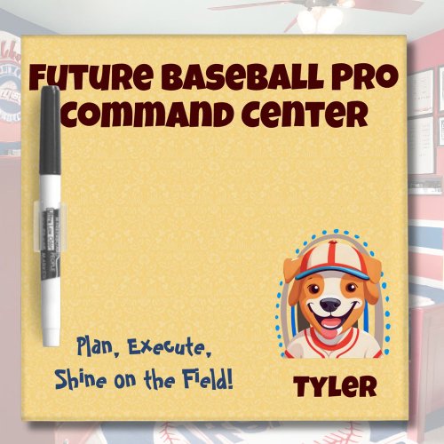 Cute Dog Gifts for Baseball Players Lovers Boys Dry Erase Board