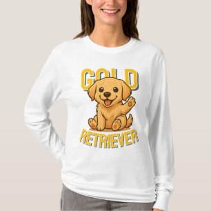 Cute Dog Golden Retriever Unisex Man Woman Clothes T-Shirt