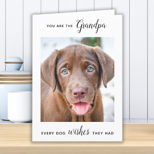 Cute Dog Grandpa Personalized Pet Photo Birthday Holiday Card