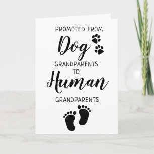 Cute Dog Grandparents Pregnancy Announcement Card