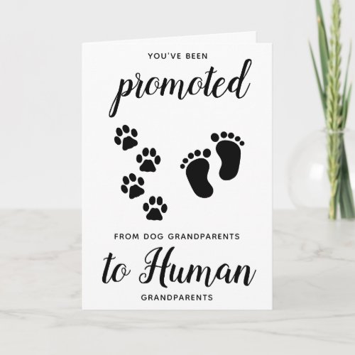 Cute Dog Grandparents Pregnancy Announcement Card