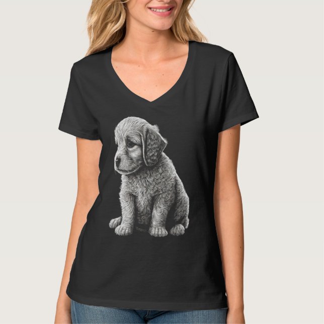 Cute Dog Graphic Puppy Illustration 1 T-Shirt (Front)