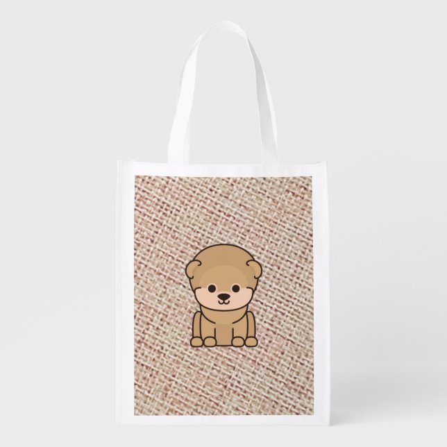 Cute Dog Grocery Bag (Front)