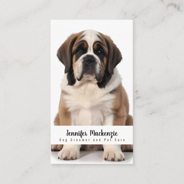 Cute Dog Groomer Grooming Service Pet Care  Business Card (Front)