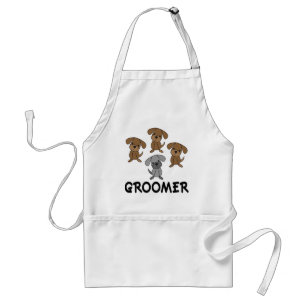 Cute Dog Groomer Occupation Gift Adult Apron