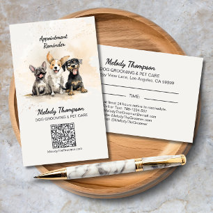 Cute Dog Groomer Pet Care Appointment Reminder Business Card