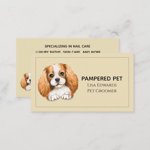 Cute Dog Groomer Yellow Business  Appointment Card