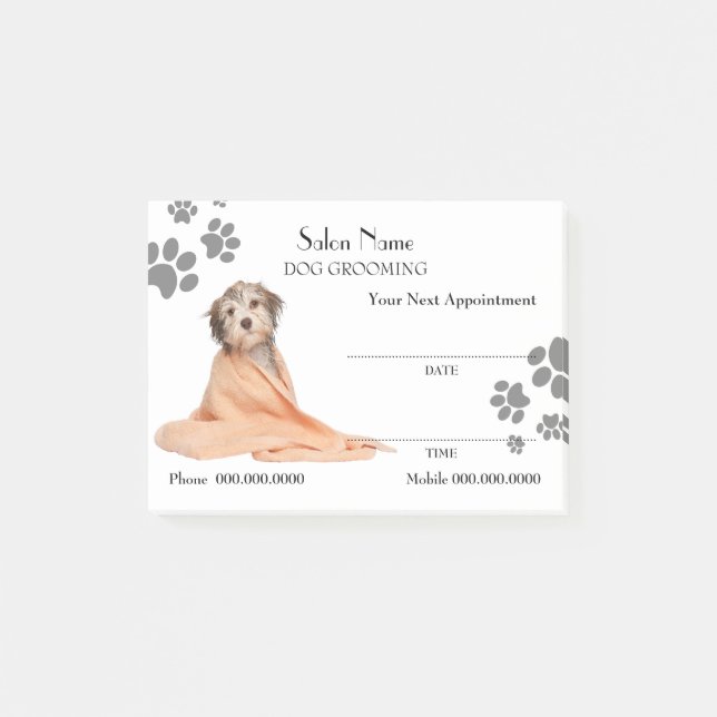 Cute dog grooming Appointment Post-it® Notes (Front)