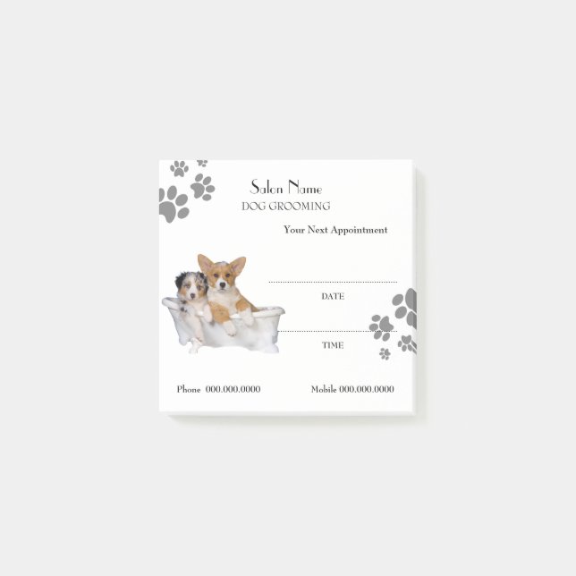 Cute dog grooming Appointment Post-it® Notes (Front)