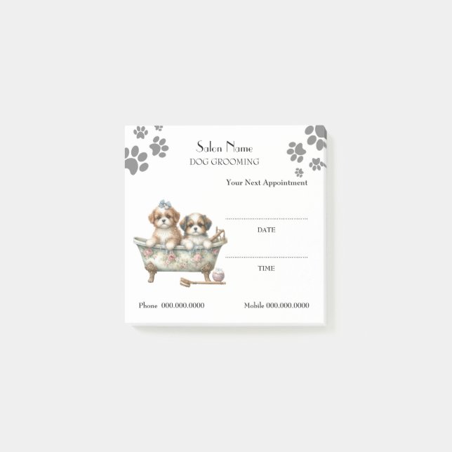 Cute dog grooming Appointment Post-it® Notes (Front)
