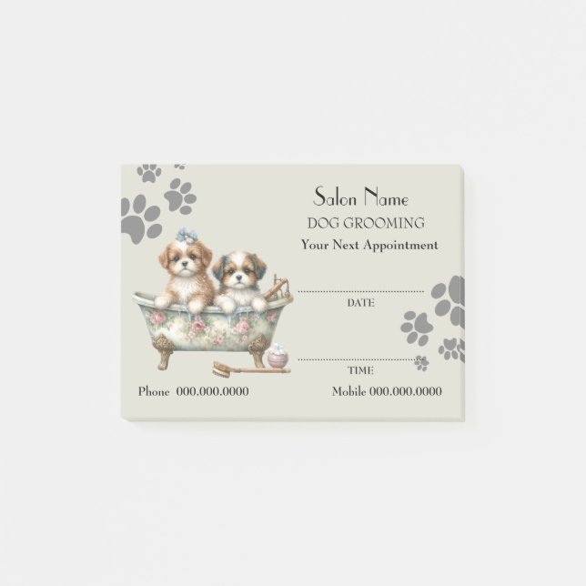 Cute dog grooming Appointment Post-it® Notes (Front)