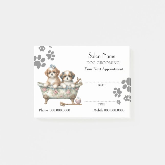 Cute dog grooming Appointment Post-it® Notes (Front)