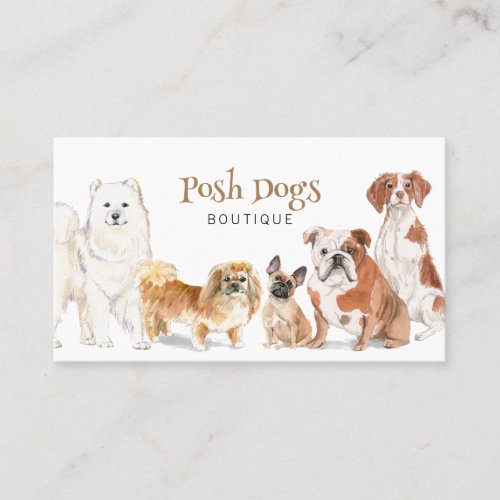 Cute Dog Grooming Boutique Pet Care Business Card