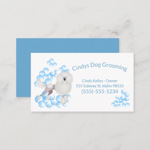 Cute Dog Grooming Bubbles Business Card