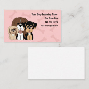 Cute Dog Grooming Business Cards