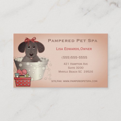 Cute Dog Grooming Business Cards