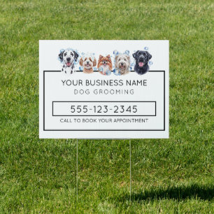 Cute Dog Grooming Business Promotion Yard Sign