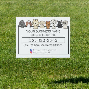 Cute Dog Grooming Business Promotion Yard Sign