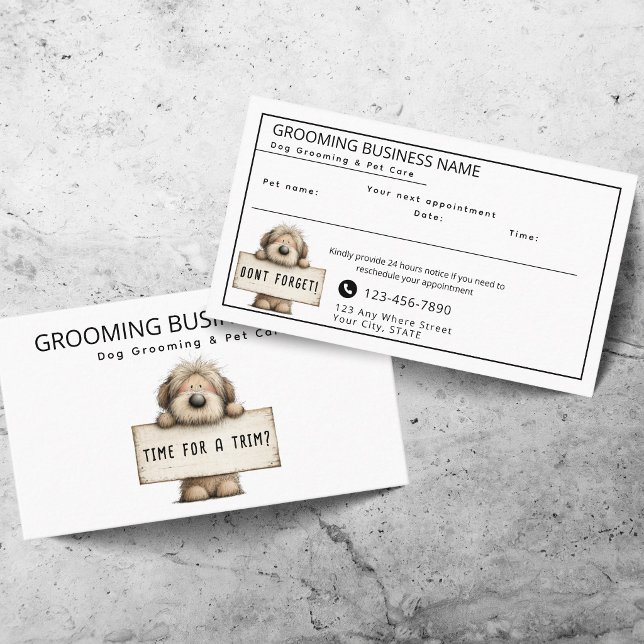 Cute Dog Grooming Modern Fun Appointment Card (Creator Uploaded)