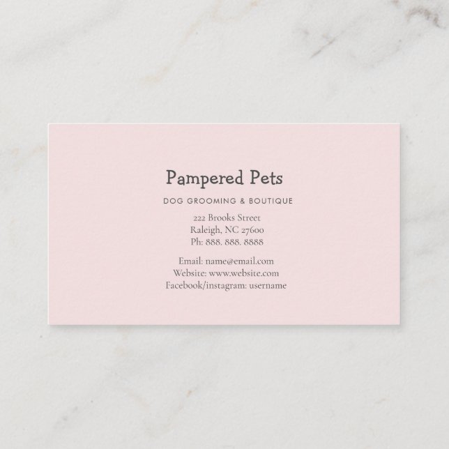 Cute Dog grooming Pet boutique  Business Card