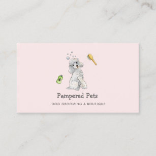 Cute Dog grooming Pet boutique  Business Card