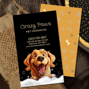 Cute Dog Grooming Pet Service Business Card
