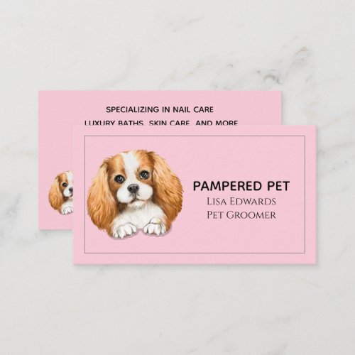 Cute Dog Grooming Pink Business  Appointment Card