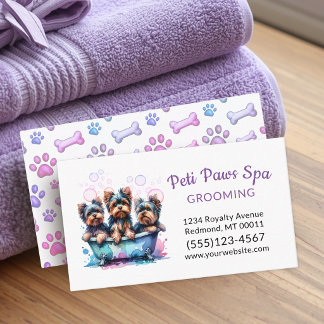 Cute Dog Grooming Service Pet Groomer Business Card