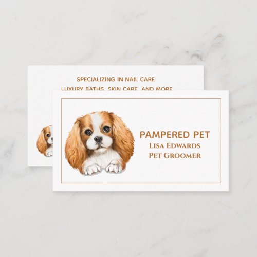 Cute Dog Grooming White Business  Appointment Card