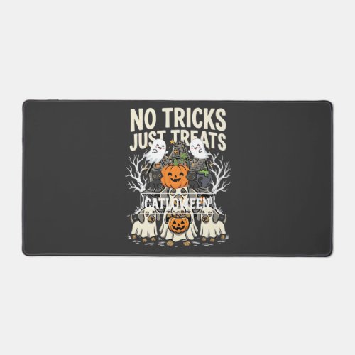 Cute Dog Halloween No Tricks Just Treats_1 Desk Mat