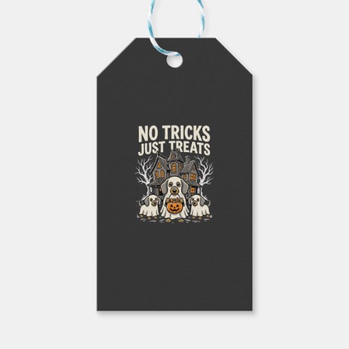 Cute Dog Halloween No Tricks Just Treats_1 Gift Tags